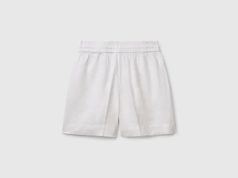 Shorts aus reinem Leinen mit Kordelzug