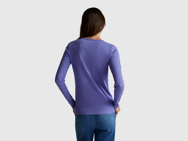 Langarm-T-Shirt aus 100 % Baumwolle