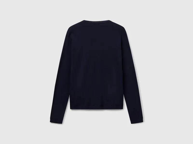 Pullover mit V-Ausschnitt aus reiner Baumwolle