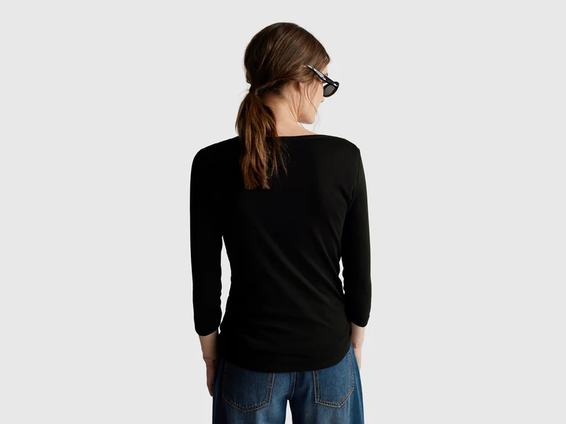 T-Shirt mit U-Boot-Ausschnitt