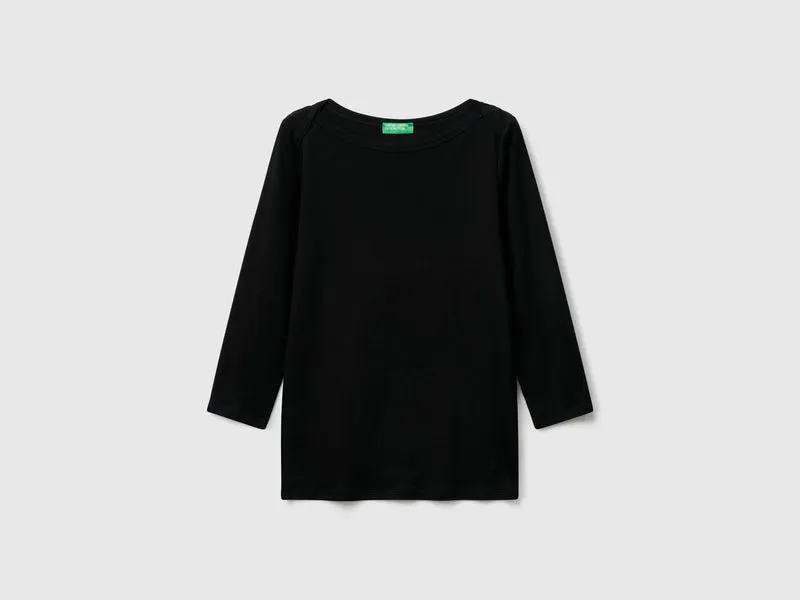 T-Shirt mit U-Boot-Ausschnitt