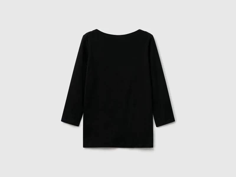 T-Shirt mit U-Boot-Ausschnitt