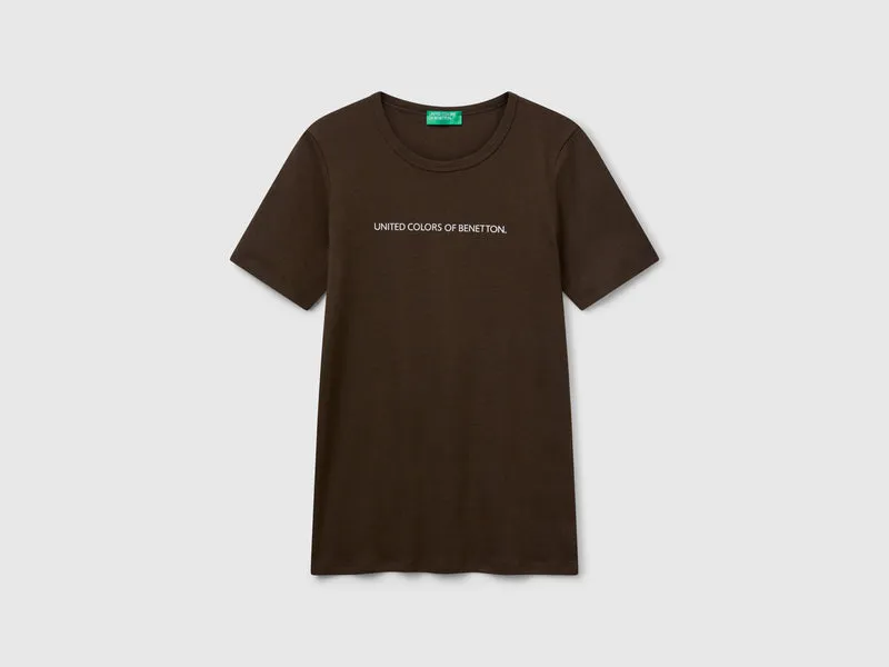 T-Shirt aus 100 % Baumwolle mit Glitzer-Logo-Print