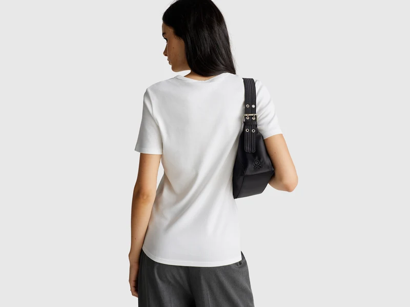 T-Shirt aus 100 % Baumwolle mit Glitzer-Logo-Print