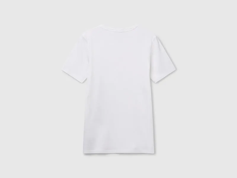 T-Shirt aus 100 % Baumwolle mit Glitzer-Logo-Print