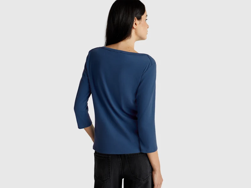 T-Shirt mit U-Boot-Ausschnitt