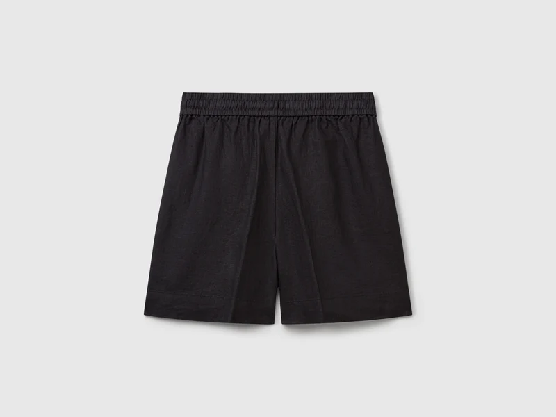Shorts aus reinem Leinen mit Kordelzug