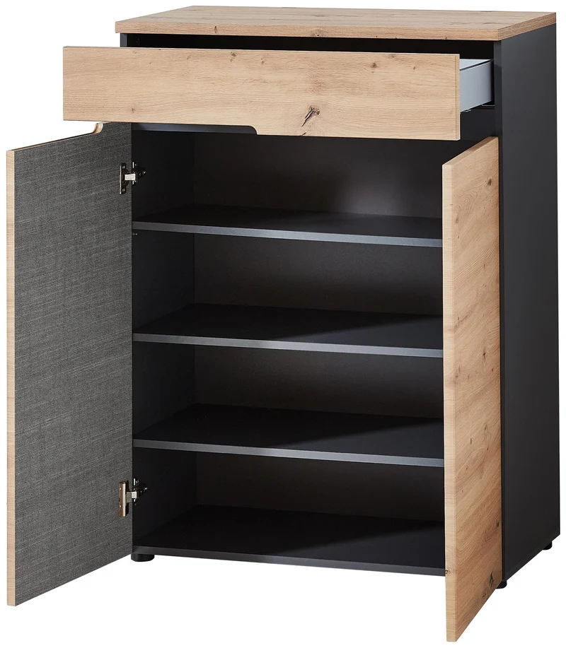 Schuhschrank MEMPHIS 2-türig Artisan Eiche Graphit Nachbildung