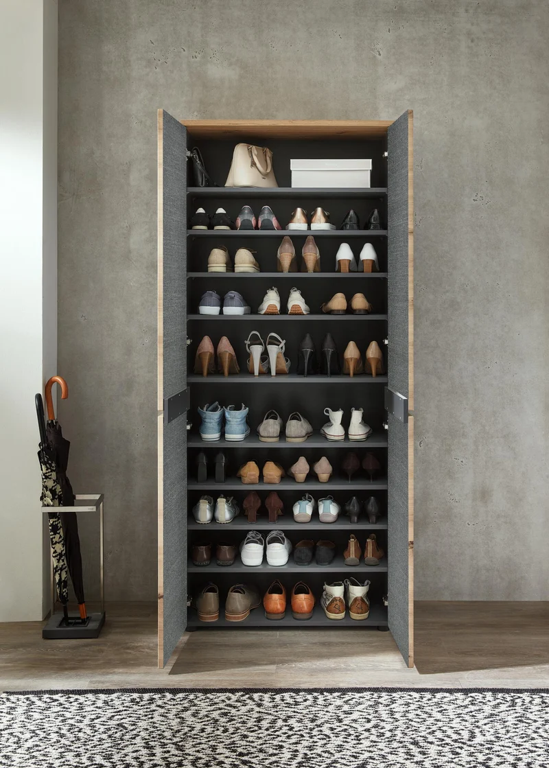 Schuhschrank Garderobenschrank Memphis 2-türig Artisan Eiche Graphit