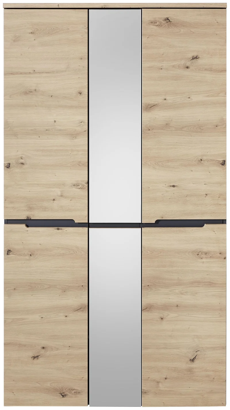 Dielenschrank Memphis 3-türig mit Spiegel Artisan Eiche Graphit