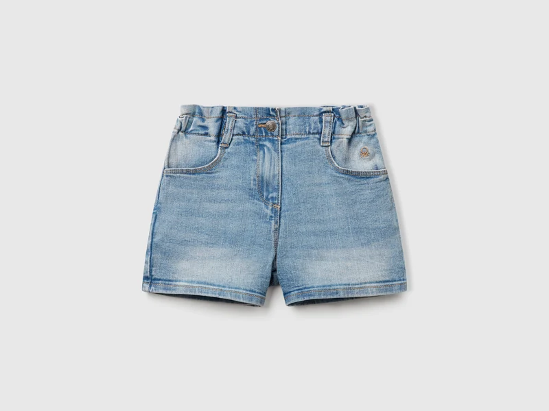 Paperbag-Jeansshorts