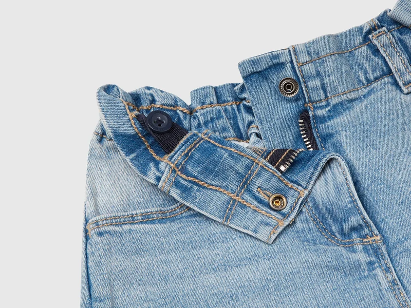 Paperbag-Jeansshorts