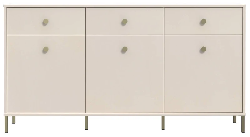 Sideboard SALVATRICE in Sand-Optik mit 3 Türen 3 Schubladen, von Forte