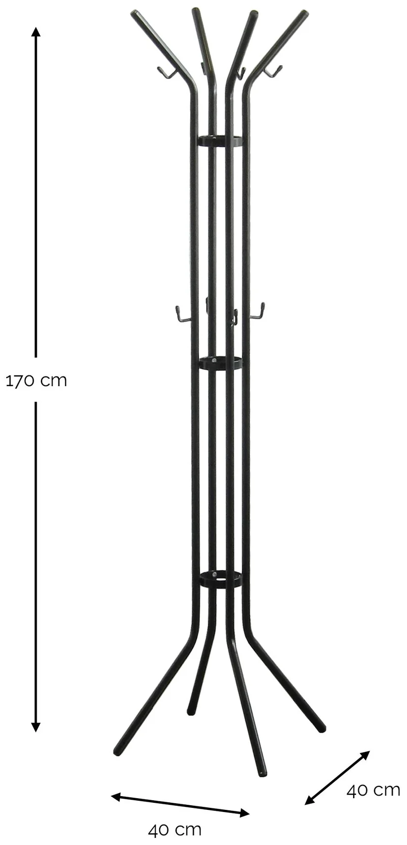 Kleiderständer JESSY Schwarz Design Garderobe Höhe 170 cm, von Spinder