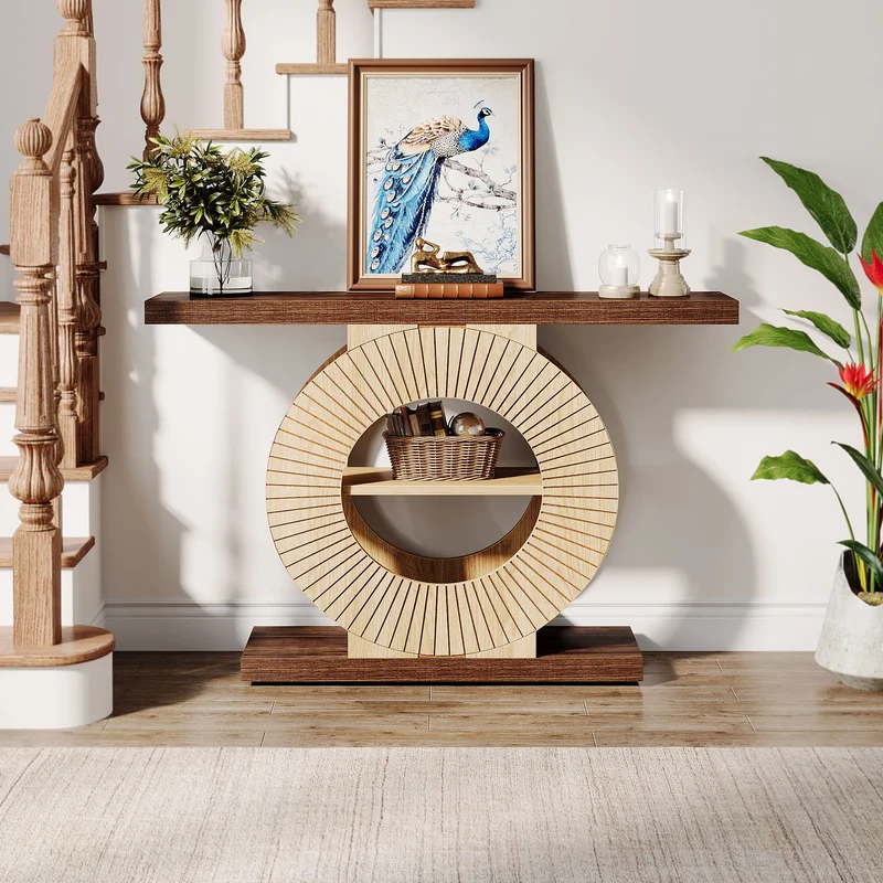 100cm Konsolentisch, eleganter Sofatisch, Flurtisch aus Holz