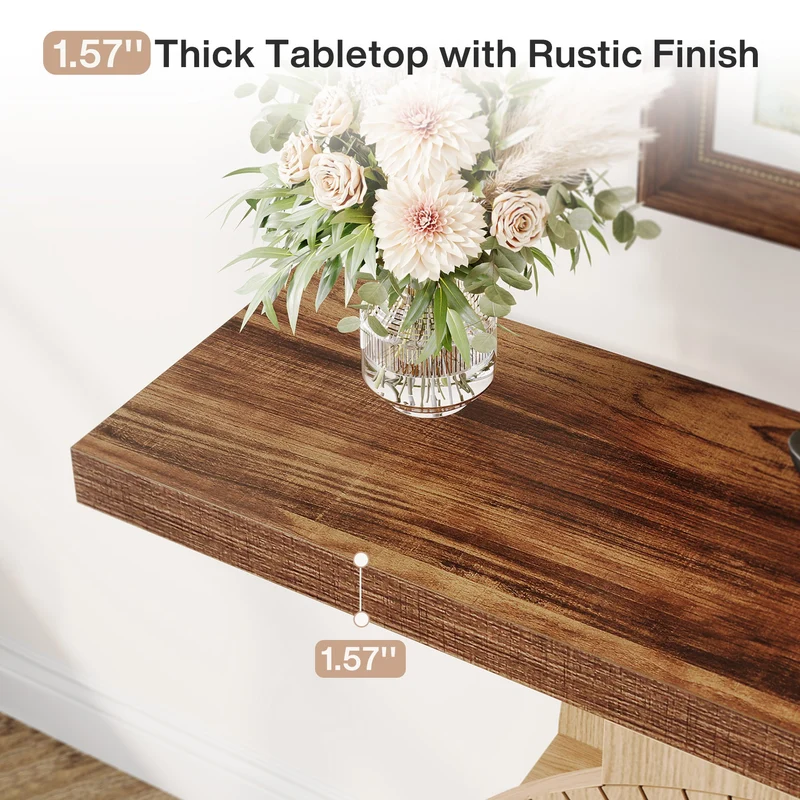 100cm Konsolentisch, eleganter Sofatisch, Flurtisch aus Holz