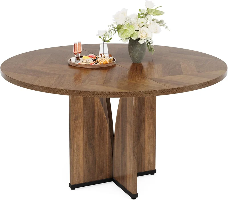 100 cm runder Esstisch aus Holz, Küchentisch im Landhausstil für 4 Personen