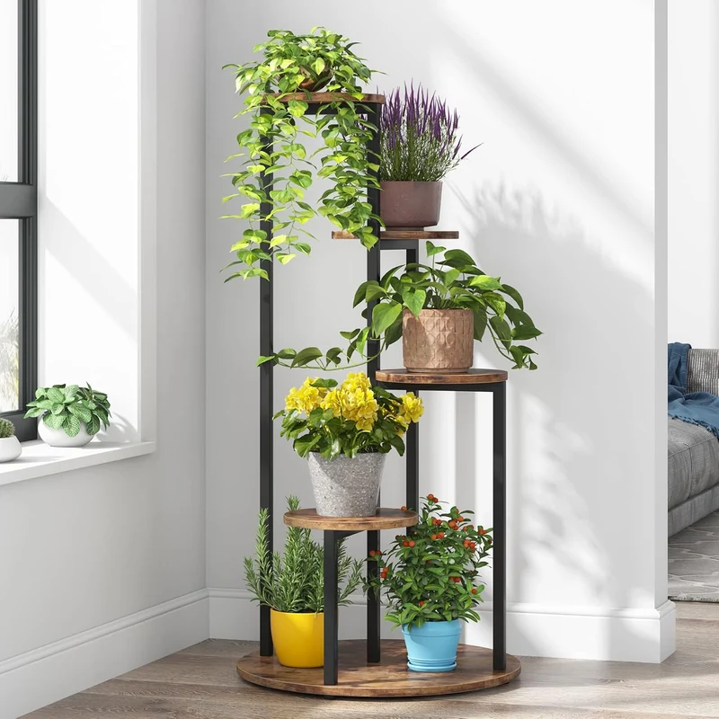 Pflanzenständer für den Innenbereich, mit Metallrahmen für Balkon, Garten, Terrasse