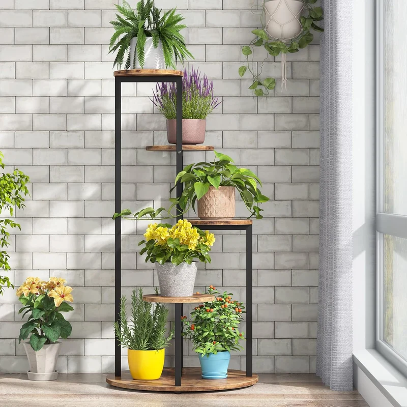 Pflanzenständer für den Innenbereich, mit Metallrahmen für Balkon, Garten, Terrasse
