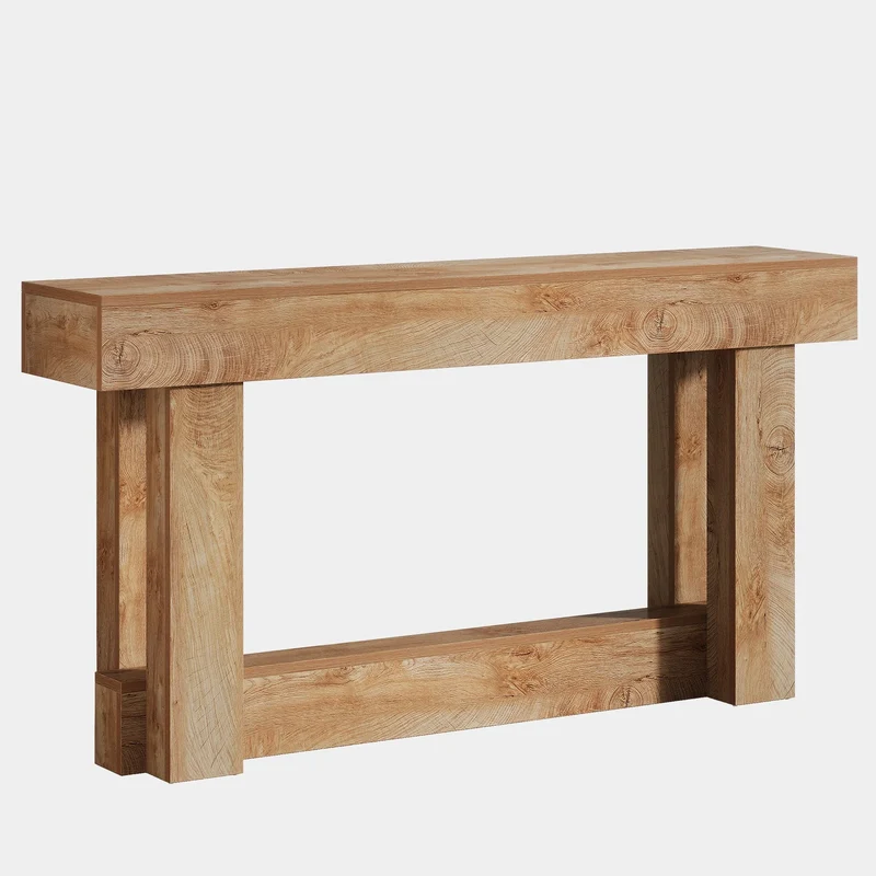 160 cm Konsolentisch aus Holzwerkstoff, 2-stufiger Bauernhaus-Eingangstisch