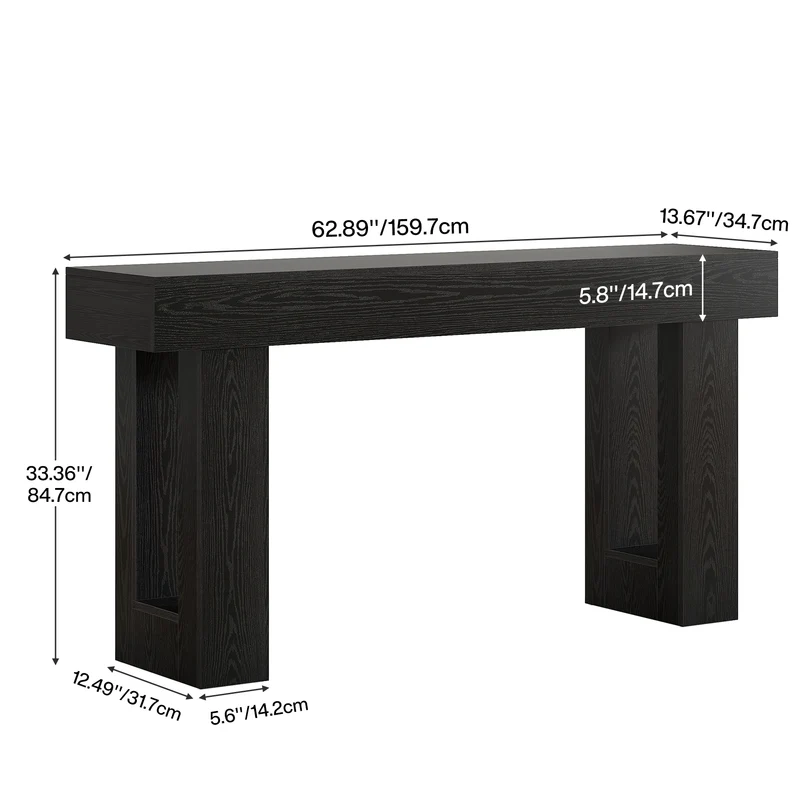 Konsolentisch 160 cm aus Holz, rechteckiger Sofatisch für hinter dem Sofa