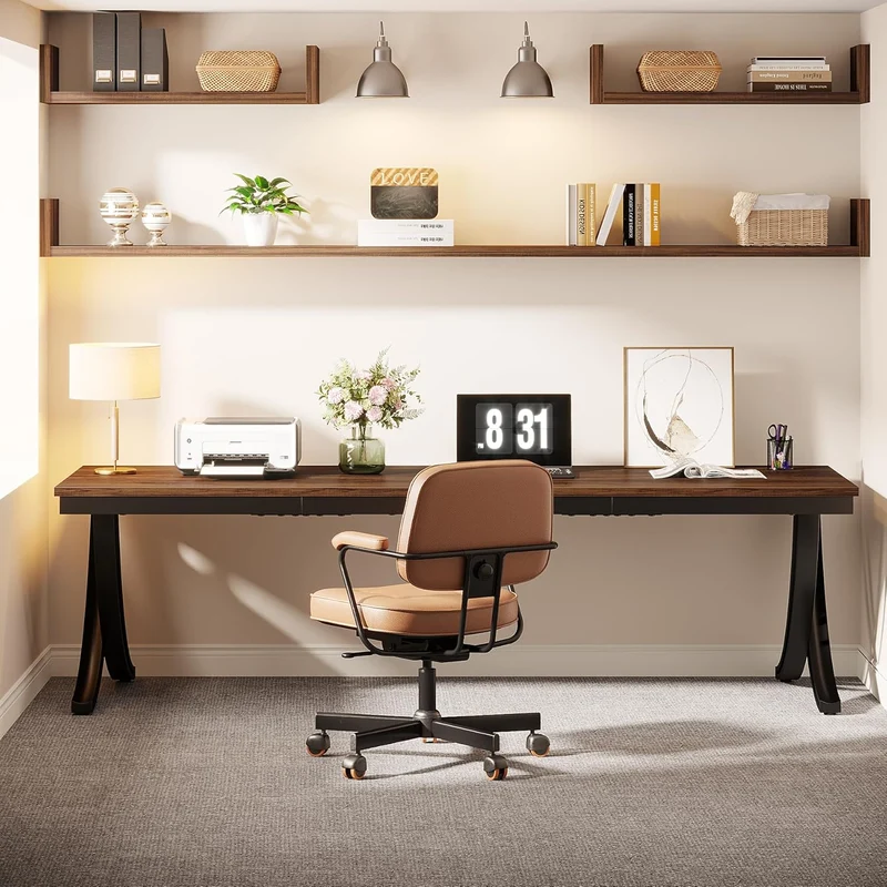 200 cm Doppelter Langer Schreibtisch, Schreibtisch, Computertisch, für Home Office