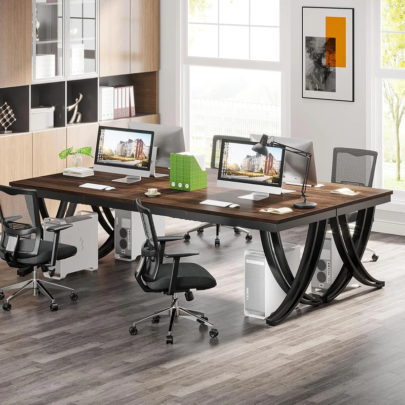200 cm Doppelter Langer Schreibtisch, Schreibtisch, Computertisch, für Home Office