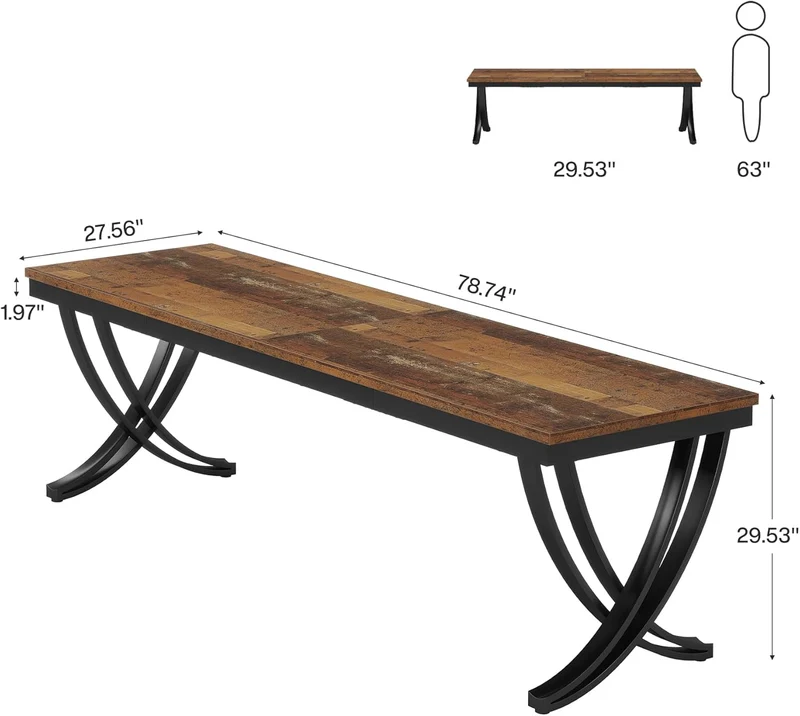 200 cm Doppelter Langer Schreibtisch, Schreibtisch, Computertisch, für Home Office