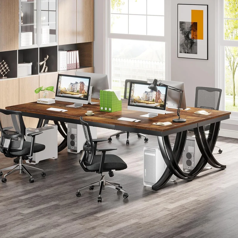 200 cm Doppelter Langer Schreibtisch, Schreibtisch, Computertisch, für Home Office