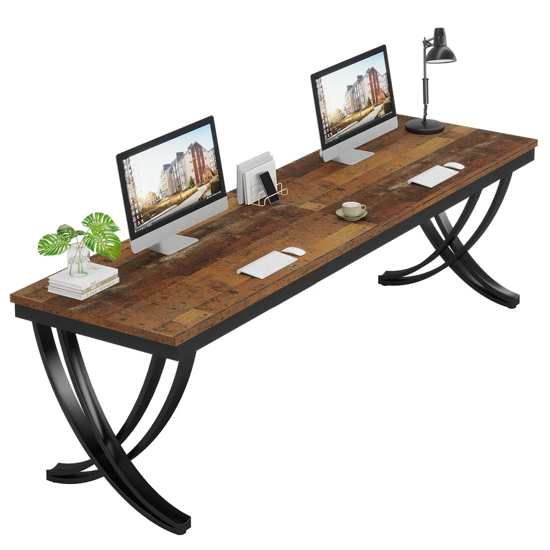 200 cm Doppelter Langer Schreibtisch, Schreibtisch, Computertisch, für Home Office