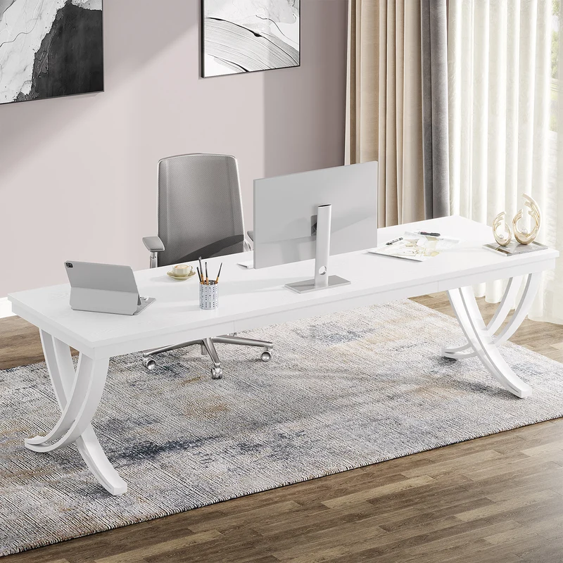 200 cm Doppelter Langer Schreibtisch, Schreibtisch, Computertisch, für Home Office