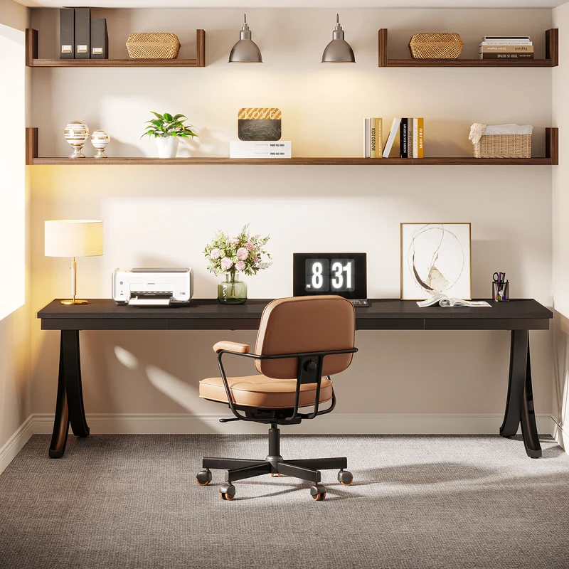 200 cm Doppelter Langer Schreibtisch, Schreibtisch, Computertisch, für Home Office
