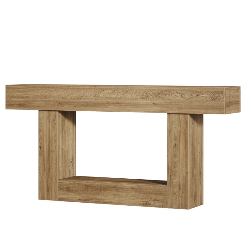 Tribesigns Schmaler Konsolentisch 160 cm, nur 30 cm tief, 2 Ebenen, Flurtisch im Landhausstil