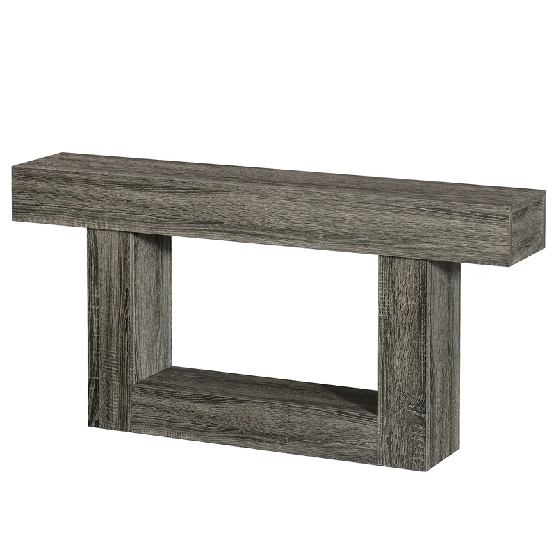 Tribesigns Schmaler Konsolentisch 160 cm, nur 30 cm tief, 2 Ebenen, Flurtisch im Landhausstil