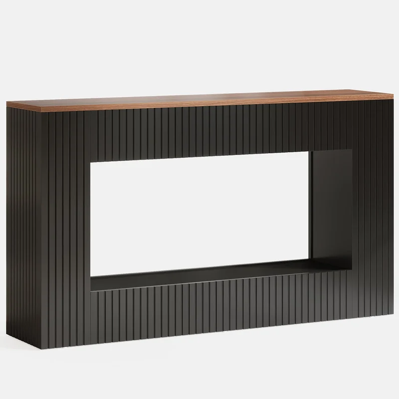 140 cm Konsolentisch, Holz-Eingangstisch Sofatisch mit Stauraum