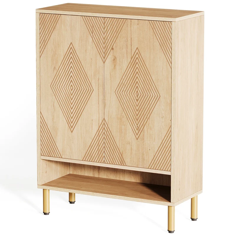 73cm Schuhschrank, Schuhregal aus Holz mit verstellbaren Regalen