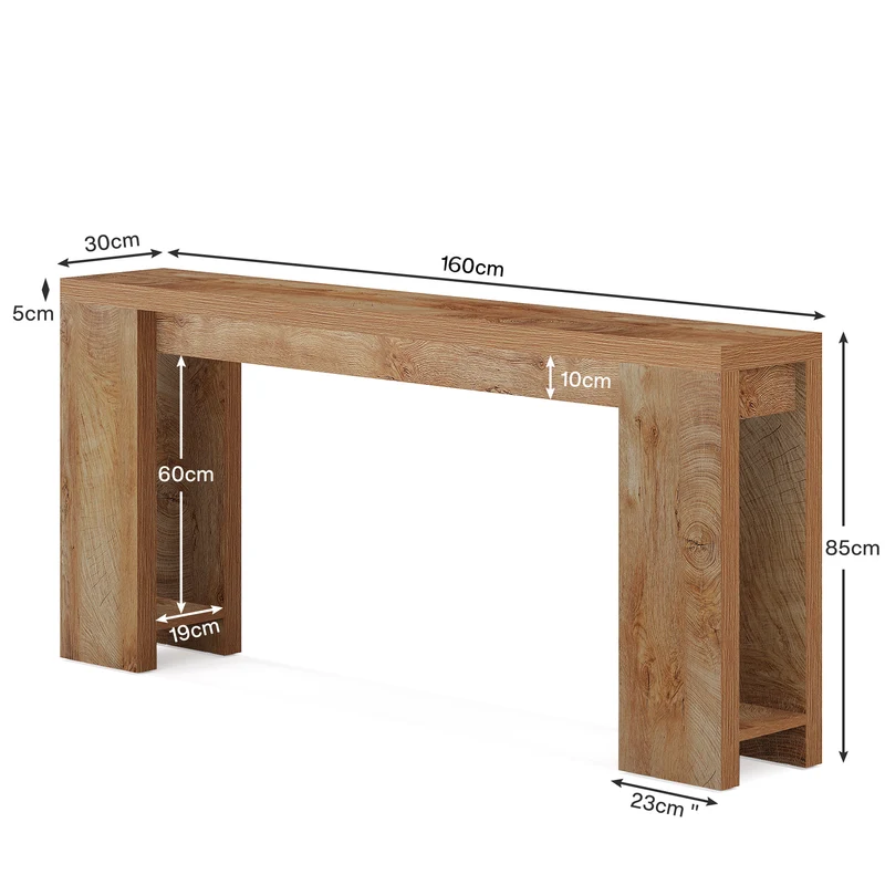 Konsolentisch, 160 cm, Sofatisch aus Holz im Landhausstil, Flurtisch