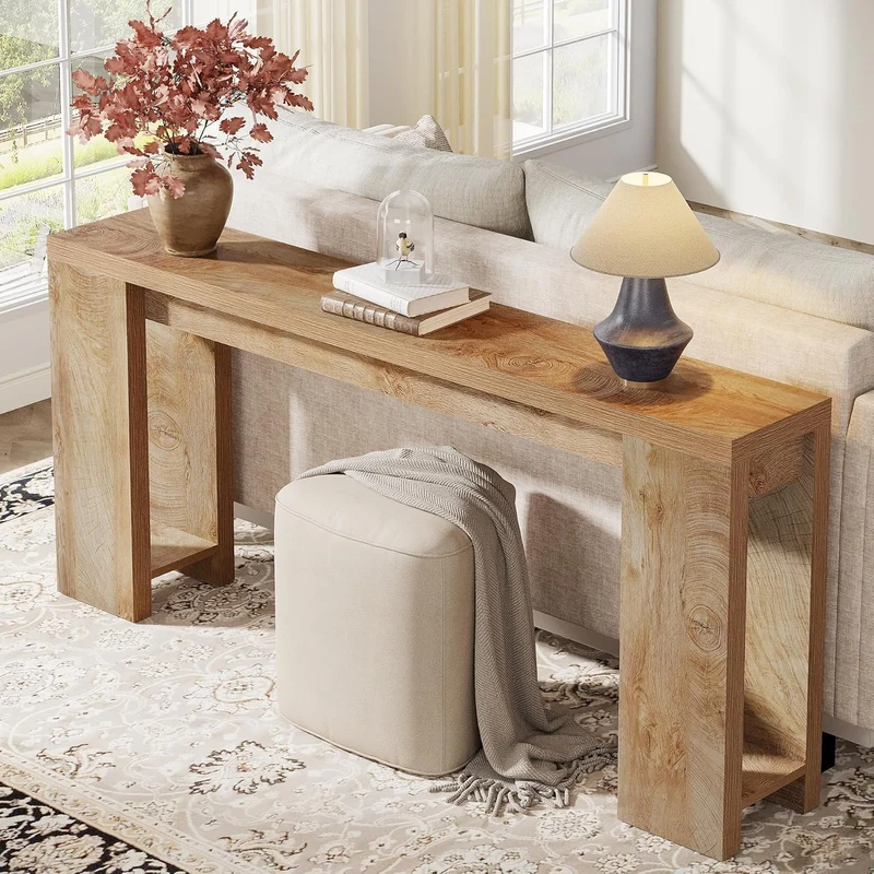 Konsolentisch, 160 cm, Sofatisch aus Holz im Landhausstil, Flurtisch