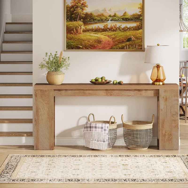 Konsolentisch, 160 cm, Sofatisch aus Holz im Landhausstil, Flurtisch