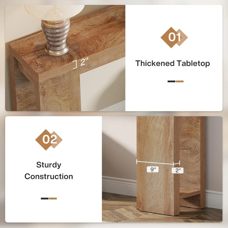 Konsolentisch, 160 cm, Sofatisch aus Holz im Landhausstil, Flurtisch