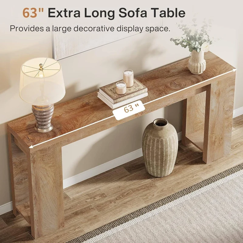Konsolentisch, 160 cm, Sofatisch aus Holz im Landhausstil, Flurtisch