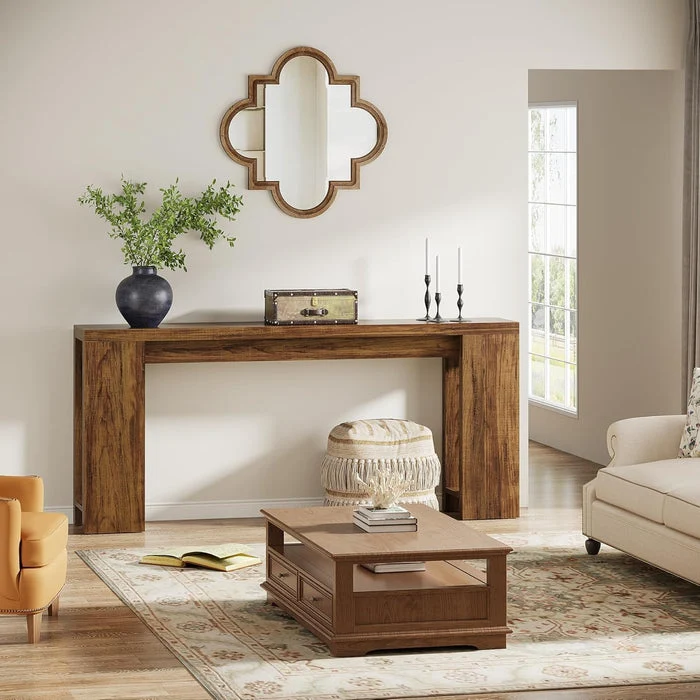 Konsolentisch, 160 cm, Sofatisch aus Holz im Landhausstil, Flurtisch