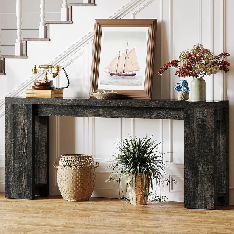 Konsolentisch, 160 cm, Sofatisch aus Holz im Landhausstil, Flurtisch