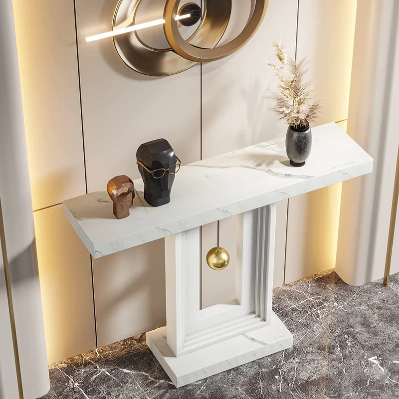 100cm Konsolentisch, moderner Sofa-Eingangstisch mit Golddekor