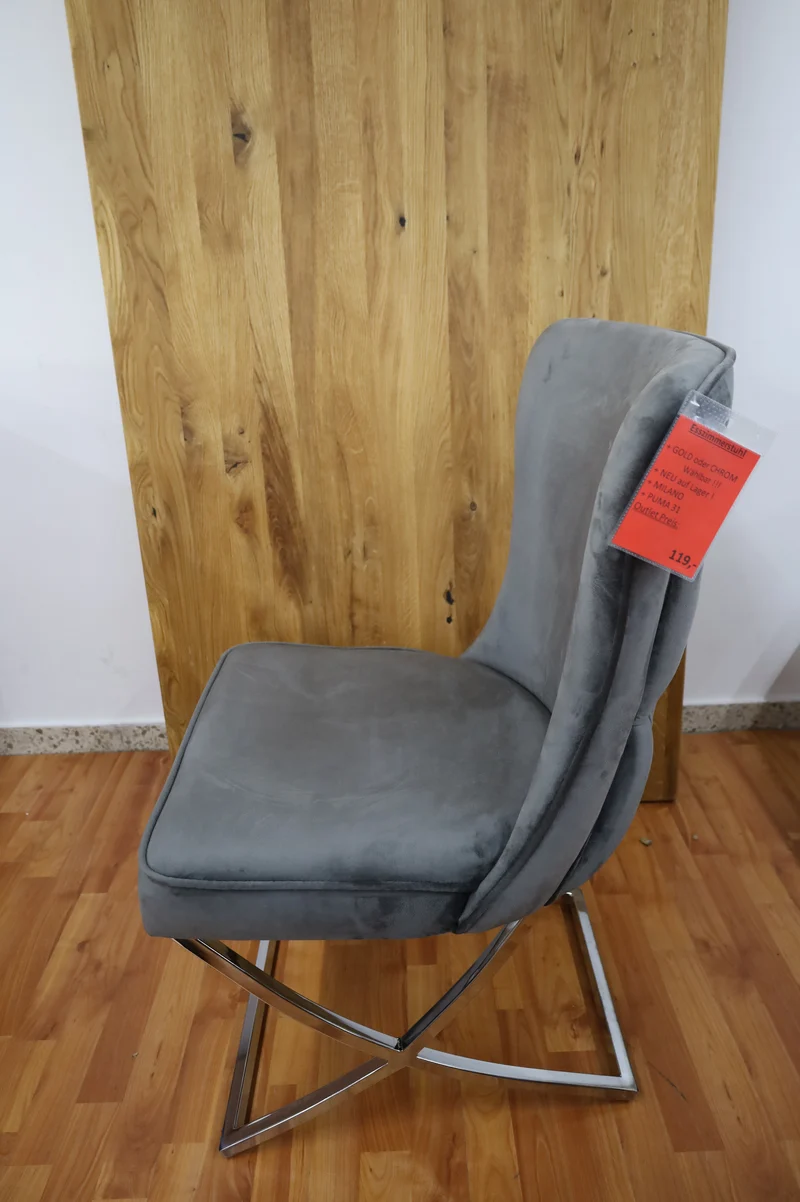 Esszimmerstuhl Stuhl + Samt Stoff + Metall Gestell + Neu auf Lager