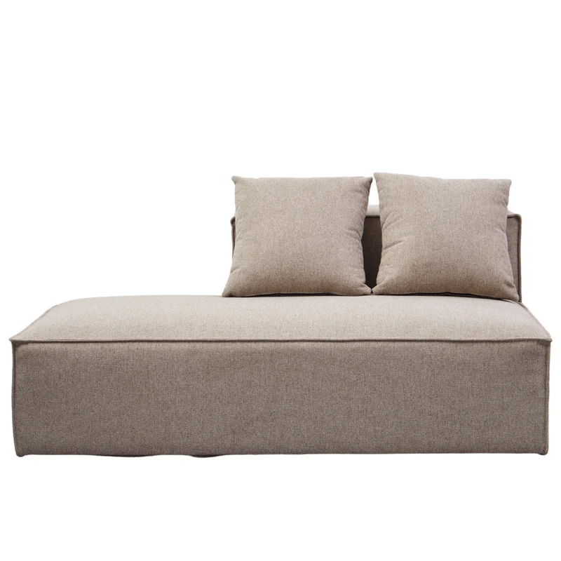 Hailey - Modul mit halber Rückenlehne, links ausgerichtet, in sand, L: 148 x T: 100 x H: 65 cm