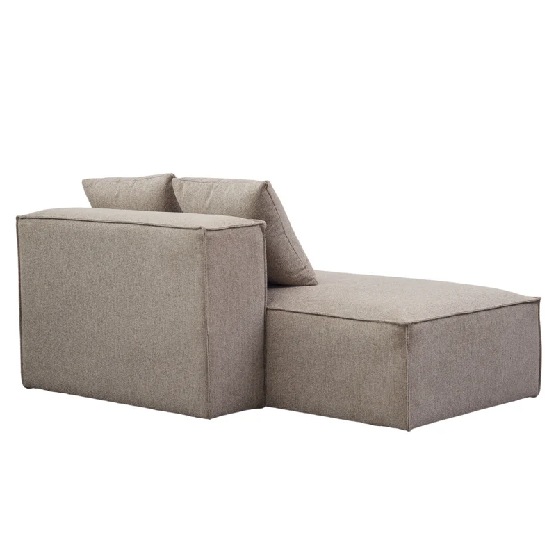 Hailey - Modul mit halber Rückenlehne, links ausgerichtet, in sand, L: 148 x T: 100 x H: 65 cm