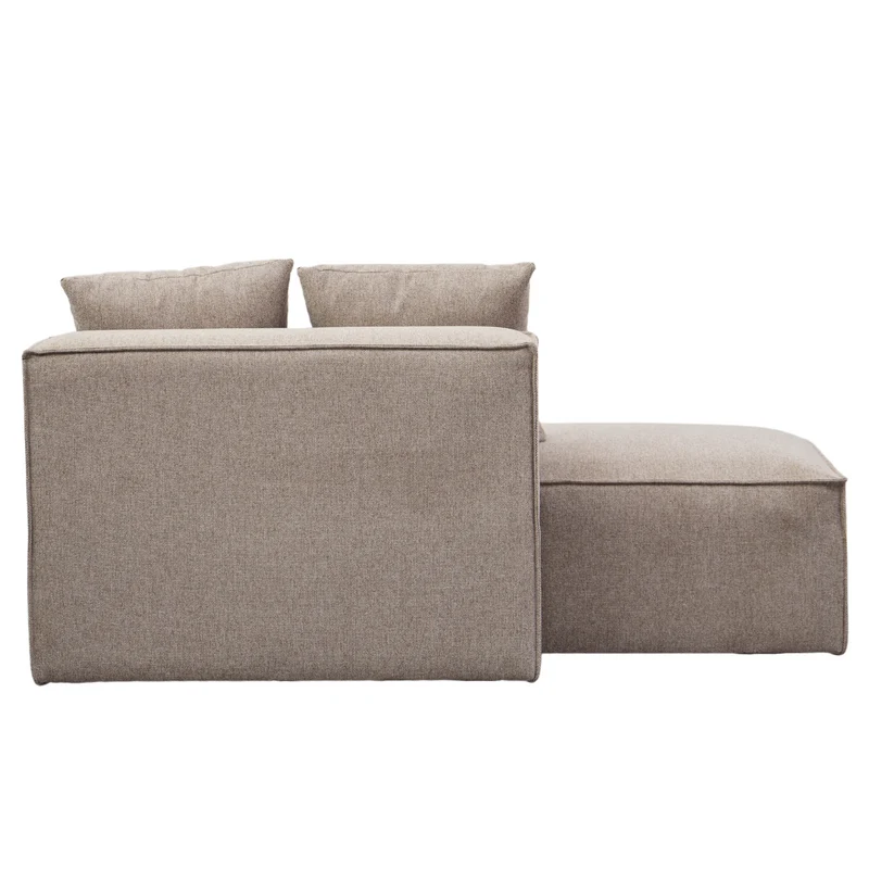 Hailey - Modul mit halber Rückenlehne, links ausgerichtet, in sand, L: 148 x T: 100 x H: 65 cm