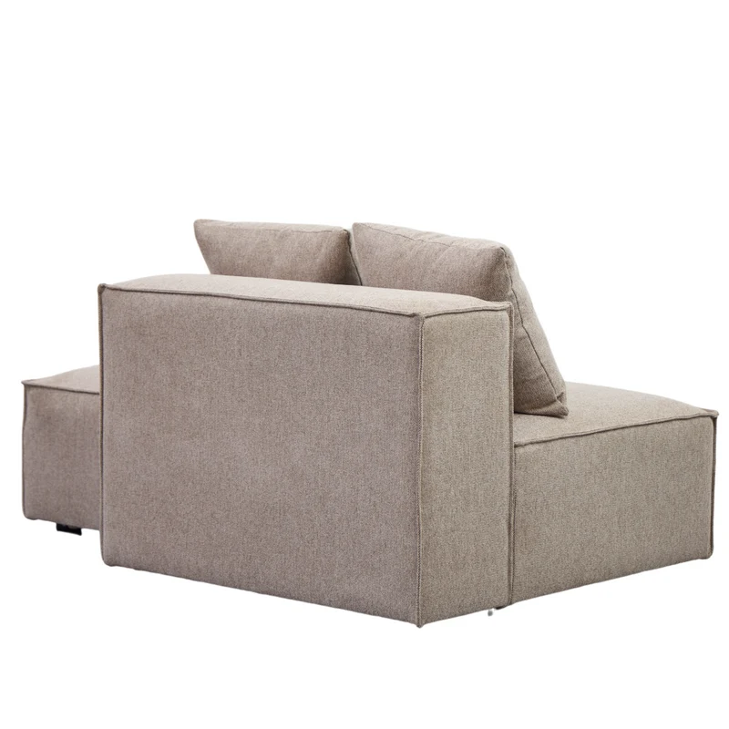 Hailey - Modul mit halber Rückenlehne, rechts ausgerichtet, in sand, L: 148 x T: 100 x H: 65 cm