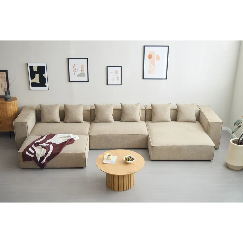 Hailey pouf in sand 121 x 74 cm
